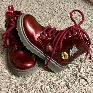 Zara Girl’s Maroon Patchwork Boots